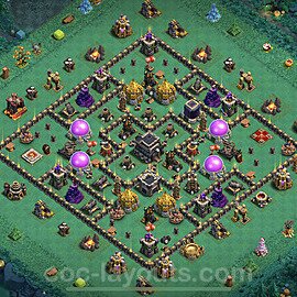 Base plan TH9 Max Levels with Link, Hybrid, Anti Air / Dragon for Farming 2021, #210