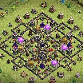 Base plan TH9 Max Levels with Link, Hybrid, Anti Everything for Farming 2021, #221