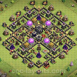Base plan TH9 Max Levels with Link, Hybrid, Anti Everything for Farming, #222