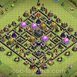 Base plan TH9 Max Levels with Link, Hybrid for Farming, #225