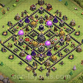 Base plan TH9 (design / layout) with Link, Anti 3 Stars, Hybrid for Farming 2023, #230