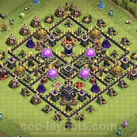 Base plan TH9 Max Levels with Link, Hybrid for Farming 2023, #231