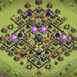 Base plan TH9 Max Levels with Link, Anti 3 Stars, Hybrid for Farming 2023, #232
