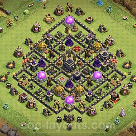 Base plan TH9 (design / layout) with Link, Anti Everything, Hybrid for Farming, #235