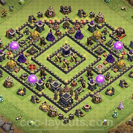 Base plan TH9 Max Levels with Link for Farming 2021, #236