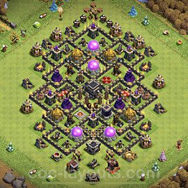 Base plan TH9 Max Levels with Link, Anti Air / Dragon for Farming 2023, #239
