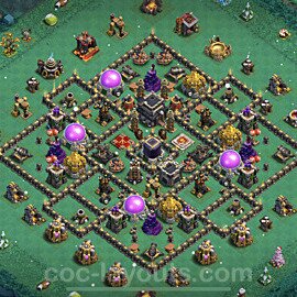 Base plan TH9 (design / layout) with Link, Anti 3 Stars, Hybrid for Farming 2022, #244