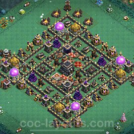 Base plan TH9 (design / layout) with Link, Anti 2 Stars, Hybrid for Farming 2022, #245