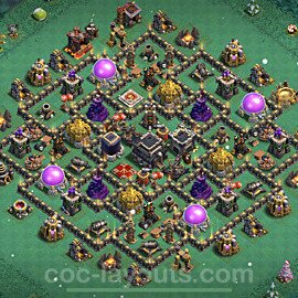 Base plan TH9 (design / layout) with Link, Anti 2 Stars, Hybrid for Farming 2023, #246