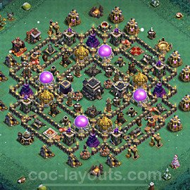 Base plan TH9 (design / layout) with Link, Anti 3 Stars, Hybrid for Farming 2022, #247