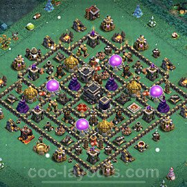 Base plan TH9 (design / layout) with Link, Anti Everything, Hybrid for Farming 2022, #254