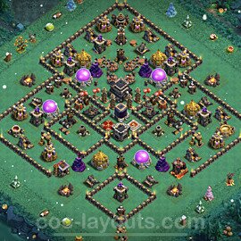 Base plan TH9 (design / layout) with Link, Anti 2 Stars, Hybrid for Farming 2022, #259