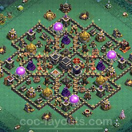 Base plan TH9 (design / layout) with Link, Anti Everything, Hybrid for Farming 2022, #260