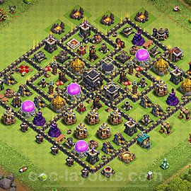 Base plan TH9 (design / layout) with Link, Anti 3 Stars for Farming 2024, #268