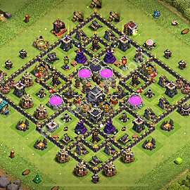 Diseño de aldea para farming - Copiar, Híbrido Ayuntamiento 9 al Maximo - Full COC TH9 Perfecta Distribucion 2025 + Enlace - #269