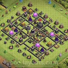 Base plan TH9 Max Levels with Link, Anti Everything for Farming 2023, #95