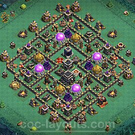 Base plan TH9 Max Levels with Link, Anti Everything, Hybrid for Farming, #98