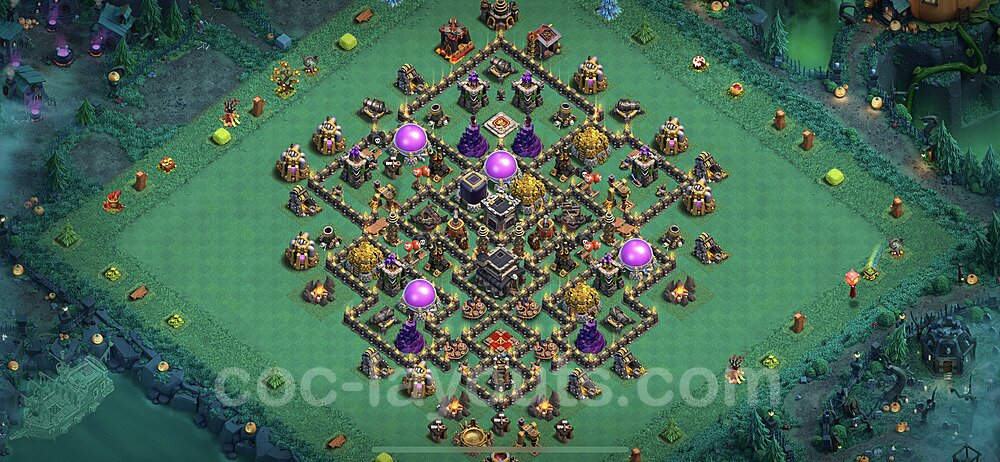 Base plan TH9 (design / layout) with Link, Anti 3 Stars, Hybrid for Farming 2023, #194