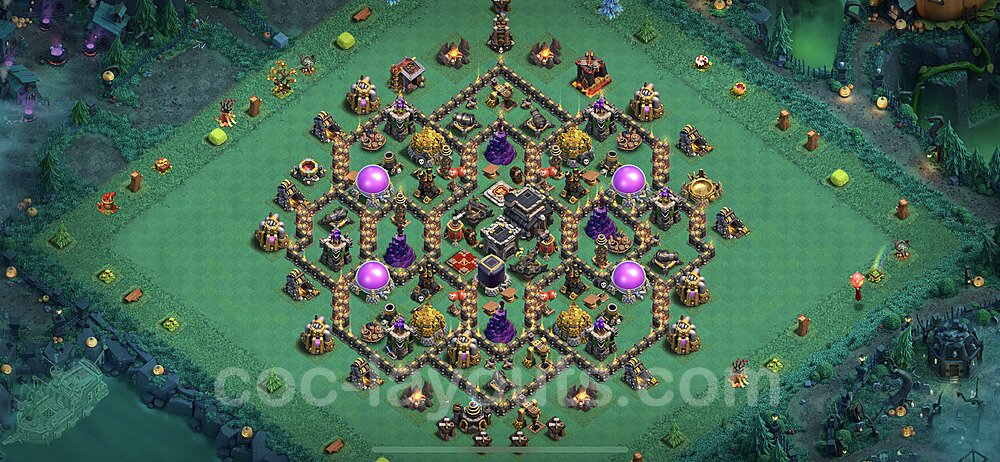 Base plan TH9 Max Levels with Link, Anti Everything, Hybrid for Farming 2023, #198