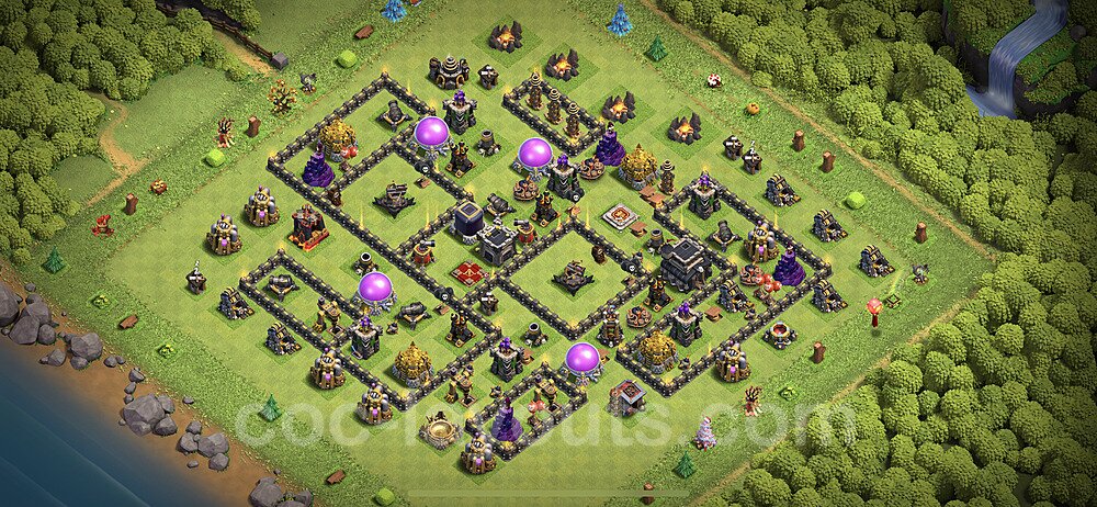 Base plan TH9 (design / layout) with Link, Anti Everything for Farming, #200