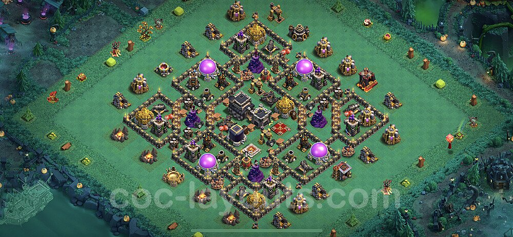 Base plan TH9 Max Levels with Link, Anti 3 Stars, Hybrid for Farming 2023, #202