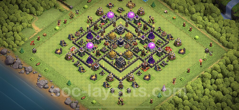 Base plan TH9 (design / layout) with Link, Anti Everything for Farming 2023, #211