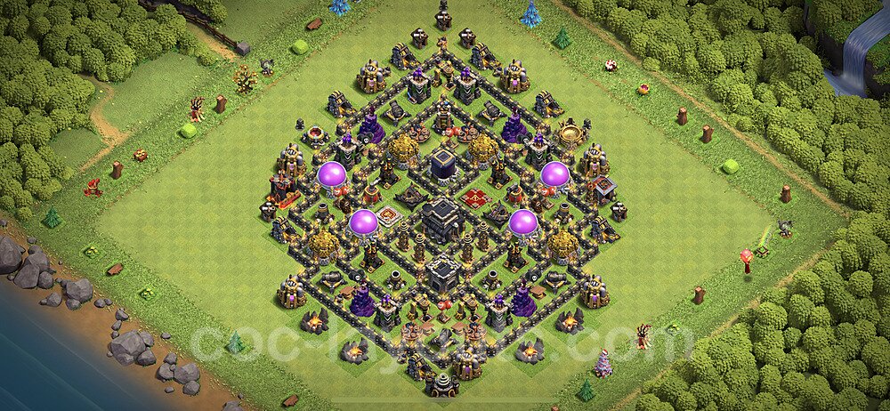 Base plan TH9 Max Levels with Link, Hybrid, Anti Everything for Farming 2021, #212