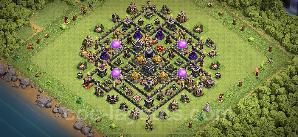 Base plan TH9 Max Levels with Link, Anti Everything for Farming 2021, #219