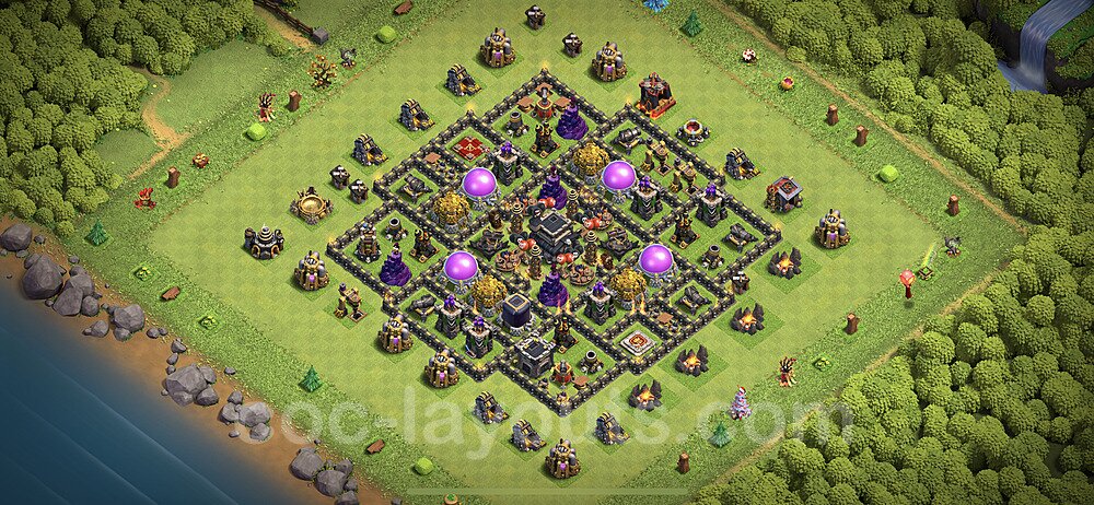 Base plan TH9 Max Levels with Link, Anti Everything for Farming 2023, #220