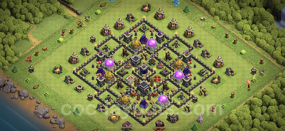 Base plan TH9 Max Levels with Link, Hybrid, Anti Everything for Farming 2021, #221