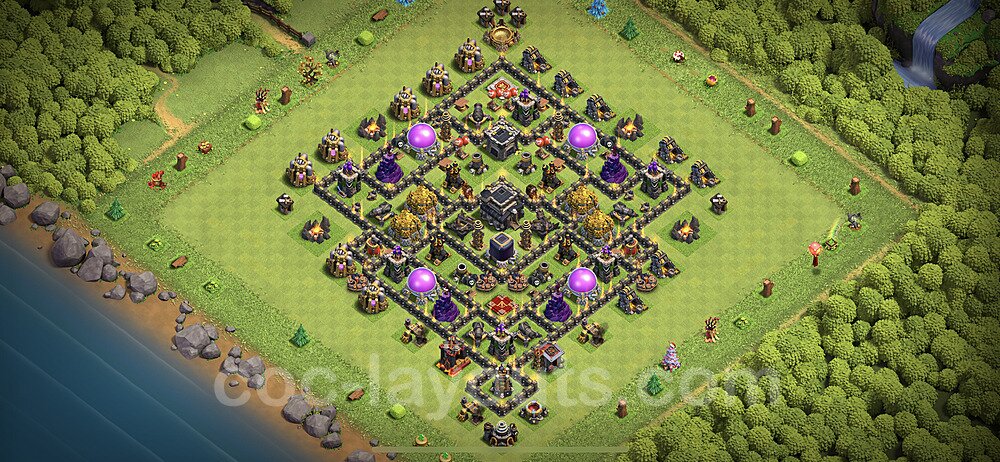 Base plan TH9 Max Levels with Link, Anti Everything, Anti 3 Stars for Farming 2021, #223