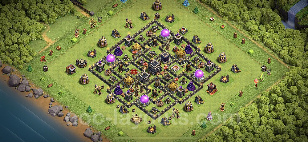 Base plan TH9 (design / layout) with Link, Anti Everything, Hybrid for Farming 2021, #228
