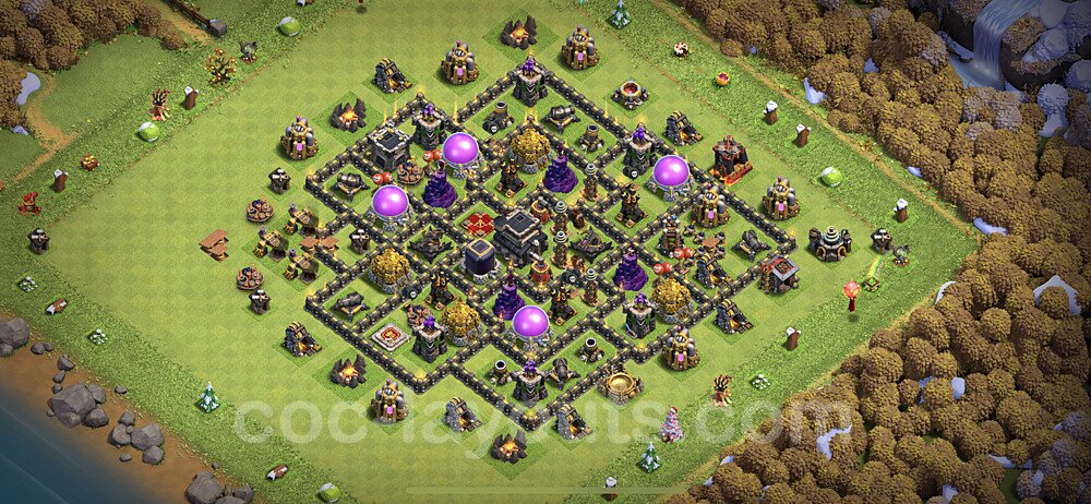 Base plan TH9 Max Levels with Link, Anti 3 Stars for Farming 2023, #233