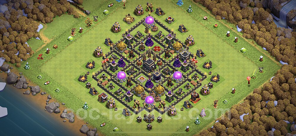 Base plan TH9 (design / layout) with Link, Anti Everything, Hybrid for Farming 2021, #235