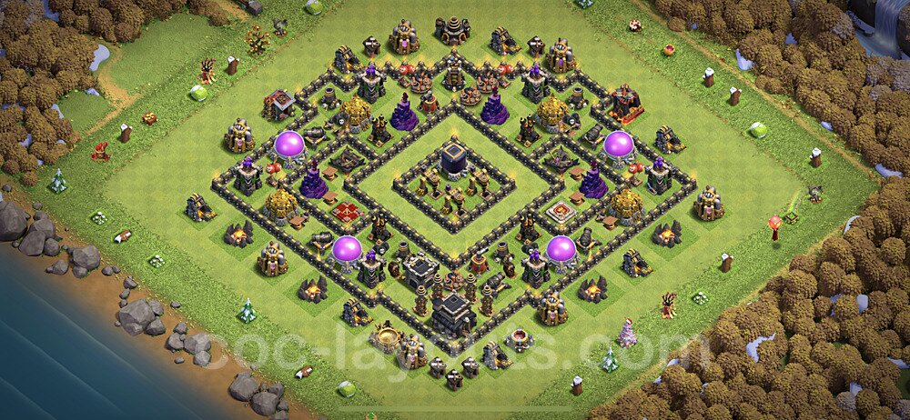 Base plan TH9 Max Levels with Link for Farming, #236
