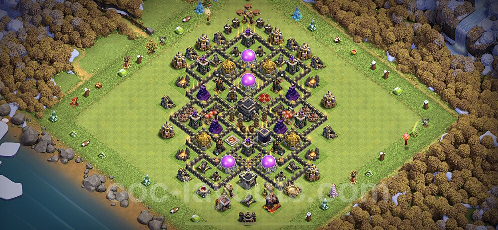 Base plan TH9 Max Levels with Link, Anti Air / Dragon for Farming, #239