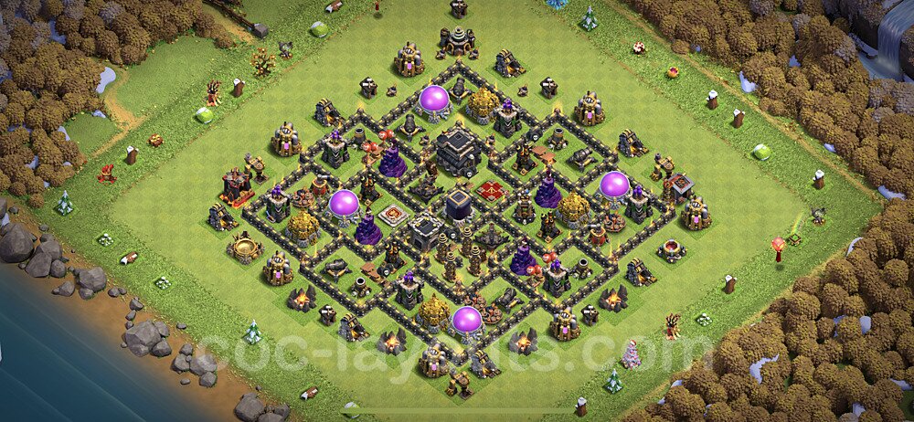 Base plan TH9 (design / layout) with Link, Anti 3 Stars, Anti Everything for Farming 2023, #241