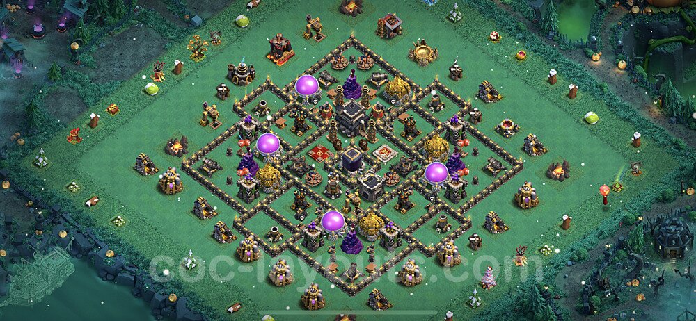 Base plan TH9 (design / layout) with Link, Anti 3 Stars, Hybrid for Farming 2023, #244