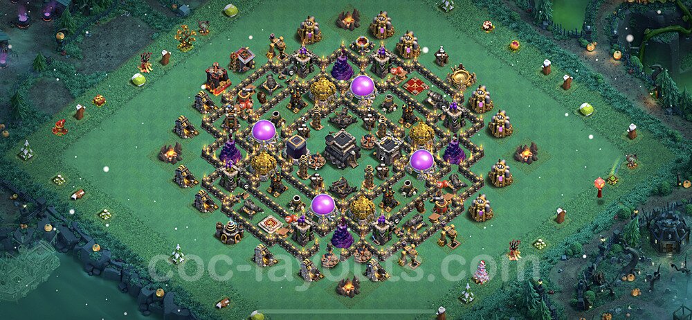 Base plan TH9 (design / layout) with Link, Anti 3 Stars, Hybrid for Farming 2023, #247