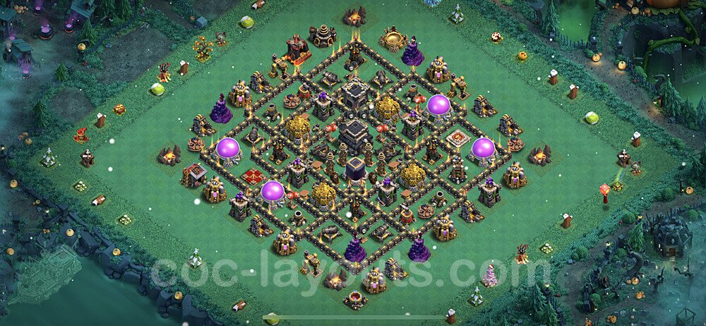 Base plan TH9 Max Levels with Link, Hybrid for Farming 2023, #250