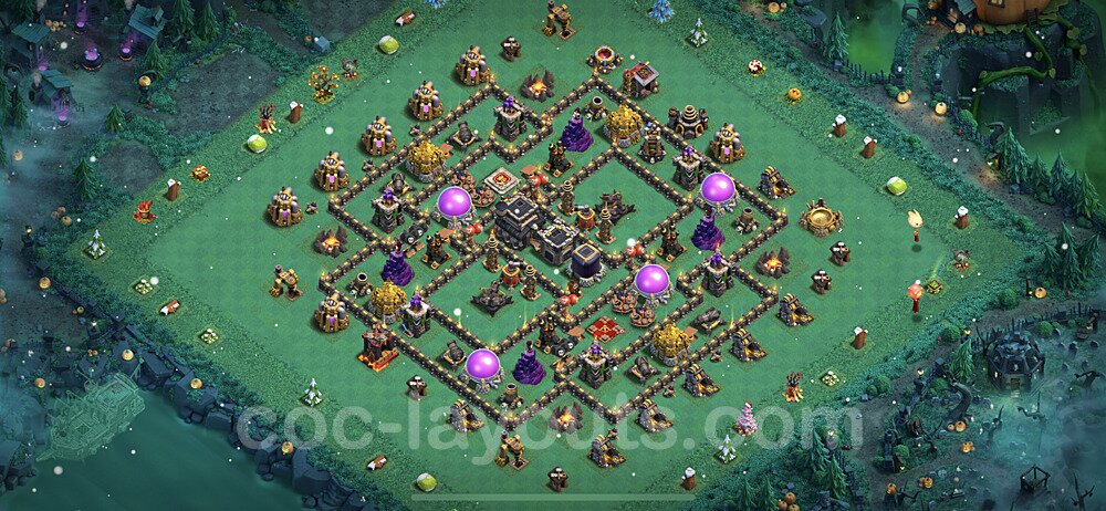 Base plan TH9 Max Levels with Link, Hybrid for Farming 2022, #256