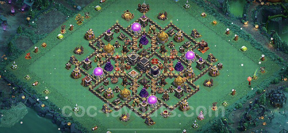 Base plan TH9 (design / layout) with Link, Anti Everything, Hybrid for Farming 2022, #260