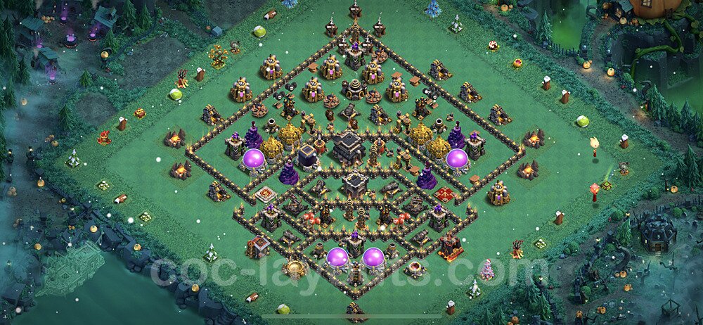Base plan TH9 (design / layout) with Link, Anti Everything, Hybrid for Farming 2022, #261