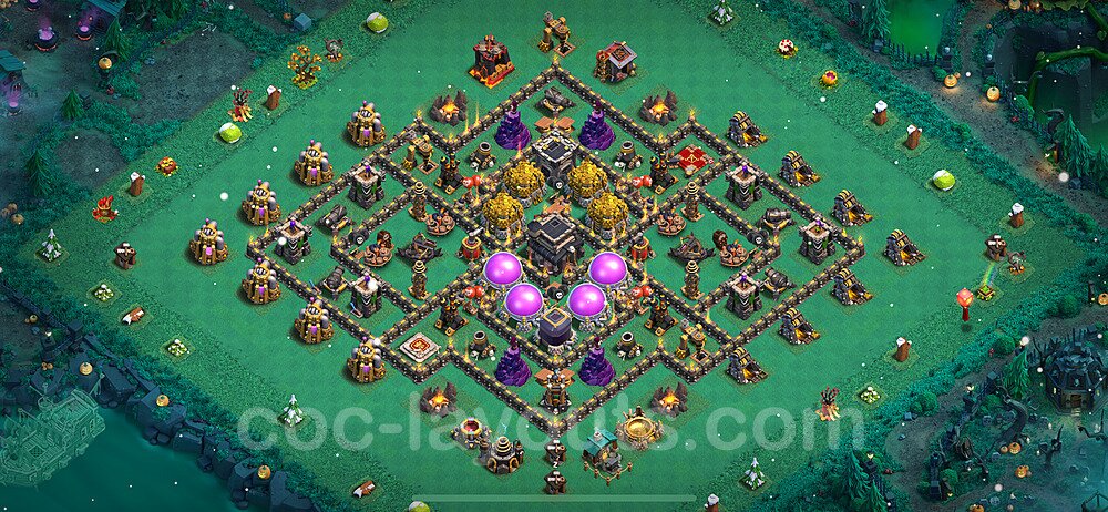 Base plan TH9 Max Levels with Link, Anti 2 Stars for Farming 2024, #262