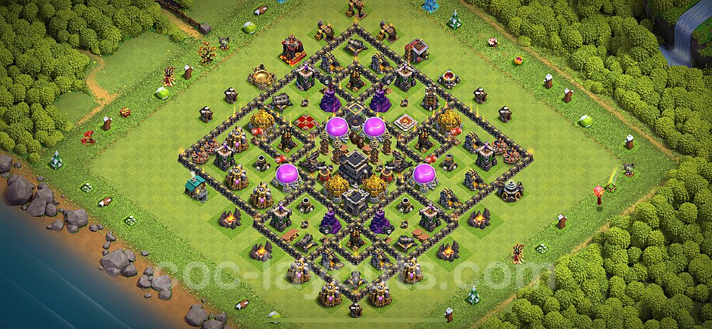 Base plan TH9 Max Levels with Link, Hybrid for Farming 2024, #269