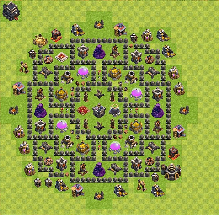 Diseño de aldea para farming Ayuntamiento 9 - COC TH9 Perfecta Distribucion - #32