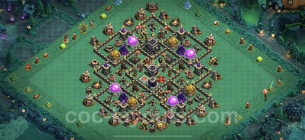 Base plan TH9 (design / layout) with Link, Anti Everything, Hybrid for Farming 2023, #96