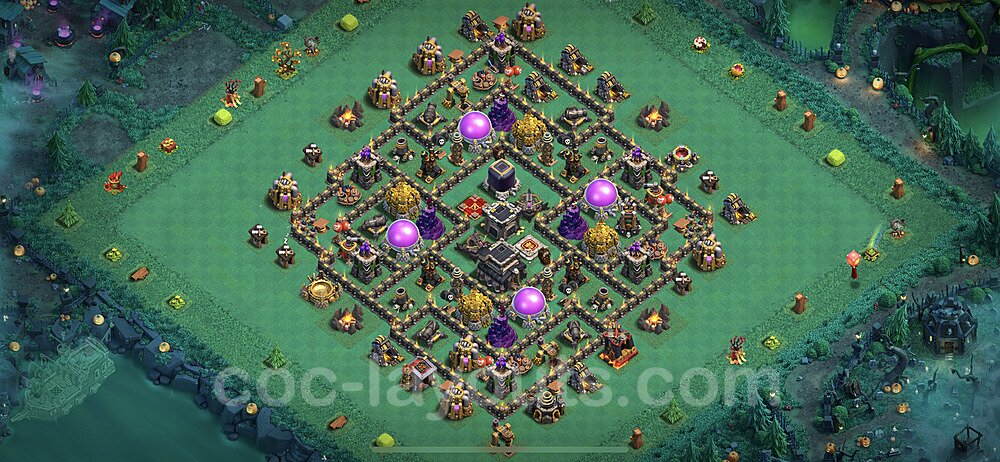 Base plan TH9 Max Levels with Link, Anti Everything, Hybrid for Farming 2023, #98