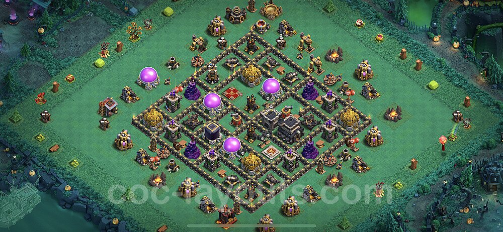 Base plan TH9 Max Levels with Link, Anti Everything, Hybrid for Farming 2023, #99