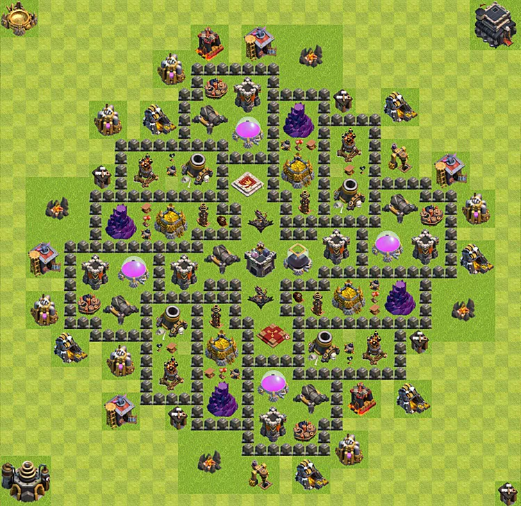 Layout De Farm Clash Of Clans Nivel Da Centro De Vila 9 Cv 9